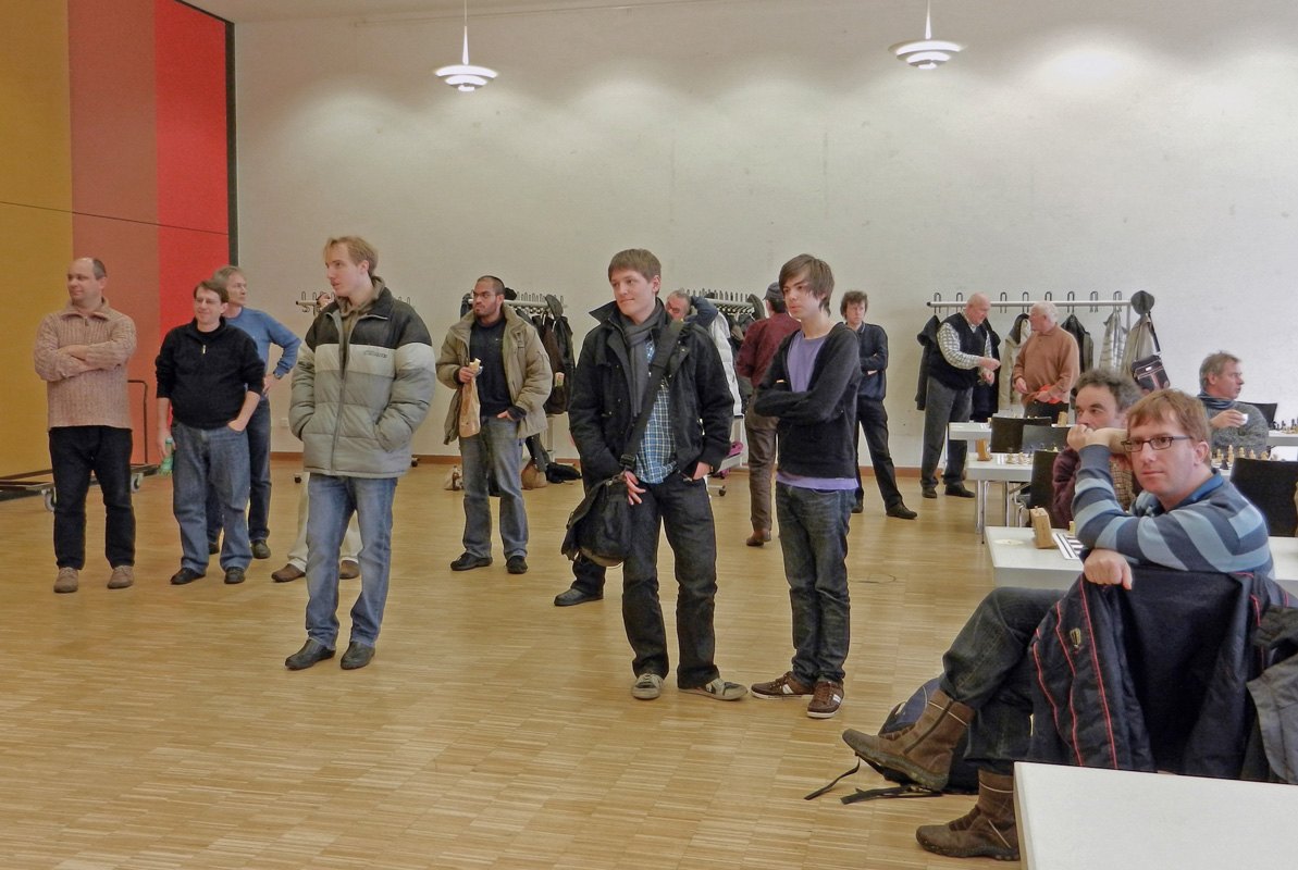 Publikum bei der Siegerehrung des Neujahrsblitzturniers 2012